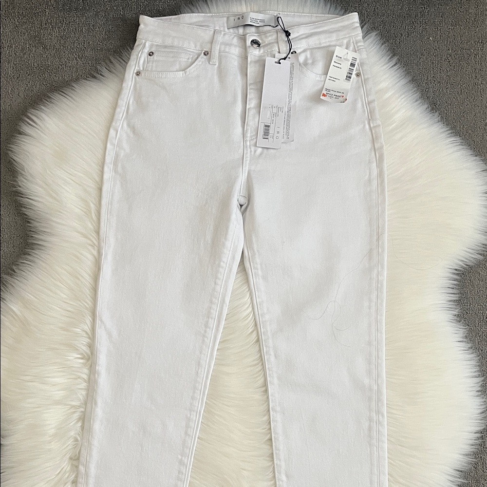 IRO White Straight-Leg High-Rise Jeans